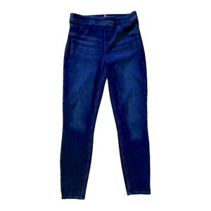 Spanx Jeans Womens Size M Legging Jeans Blue Stretch Pull On Elastic Waist